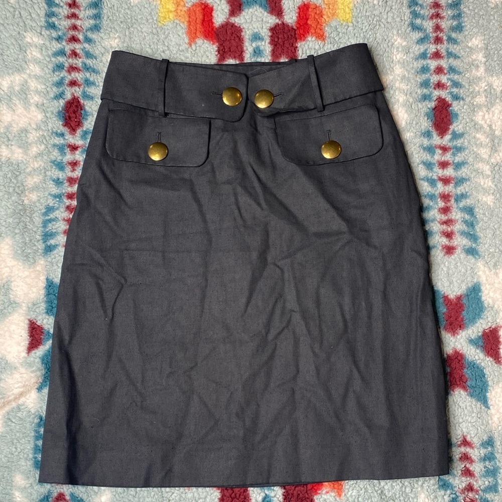 Chloe linen blend gray pencil skirt